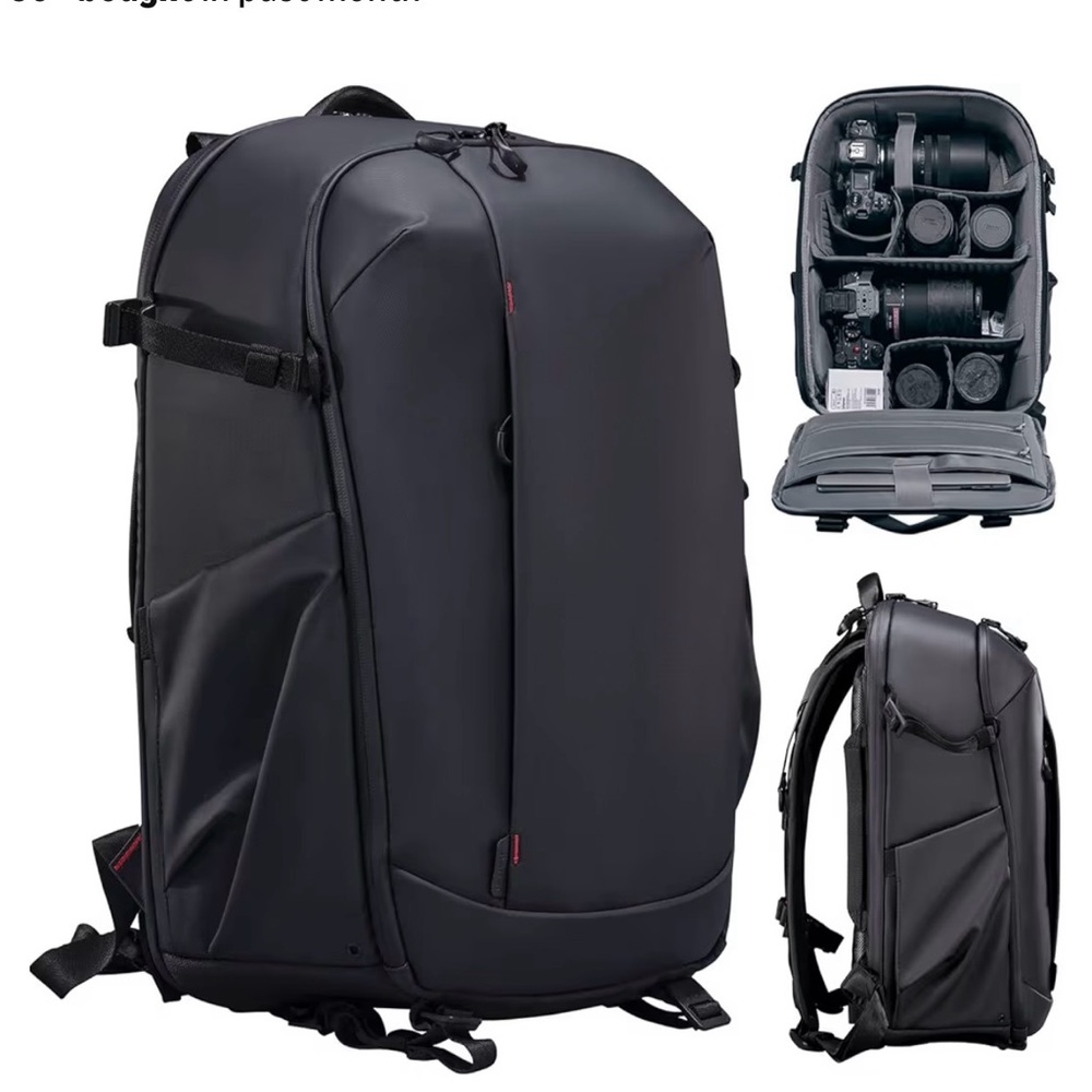 Black Camera Backpack - Professional DSLR Camera … - image 1